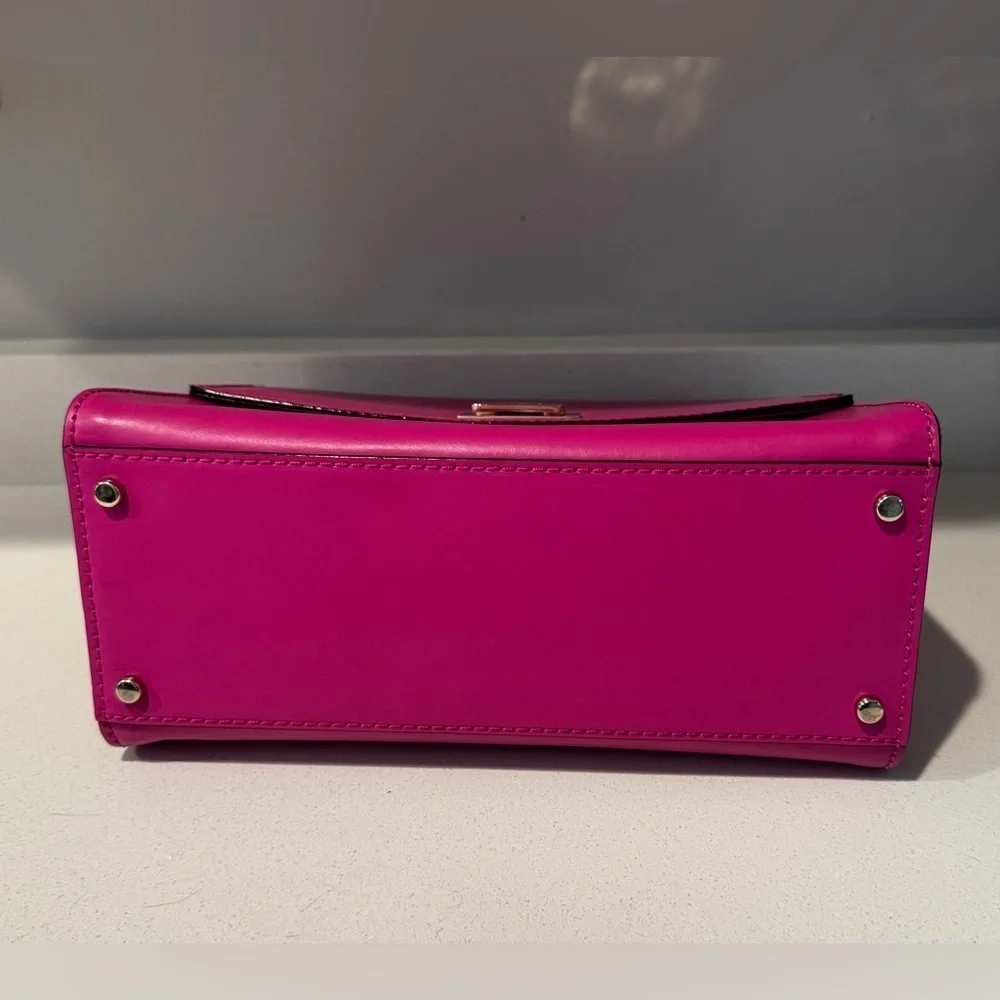 Kate Spade Doris Fuchsia Pink Satchel/Crossbody With Latch Closure Detail